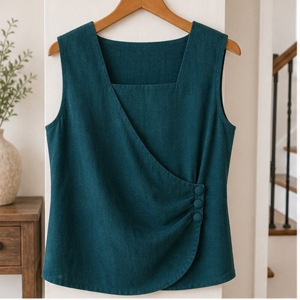Teal Wrap Blouse